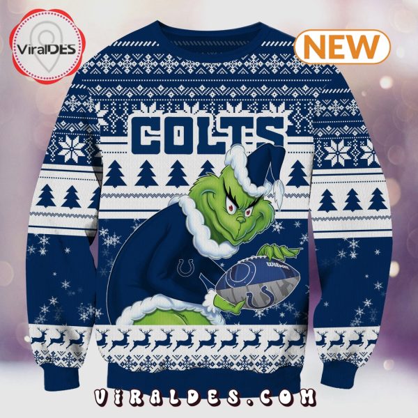 Indianapolis Colts Christmas Grinch Knitted Sweater