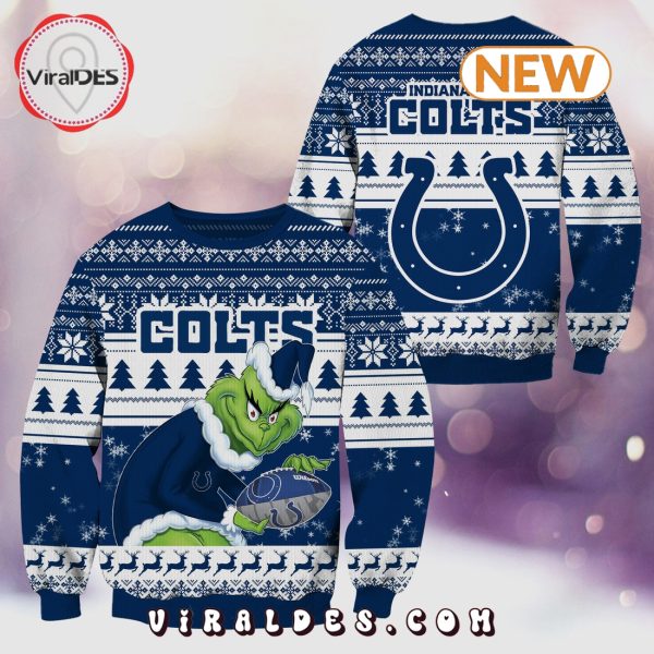 Indianapolis Colts Christmas Grinch Knitted Sweater