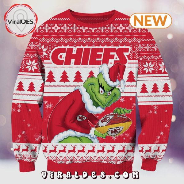 Kansas City Chiefs Christmas Grinch Knitted Sweater