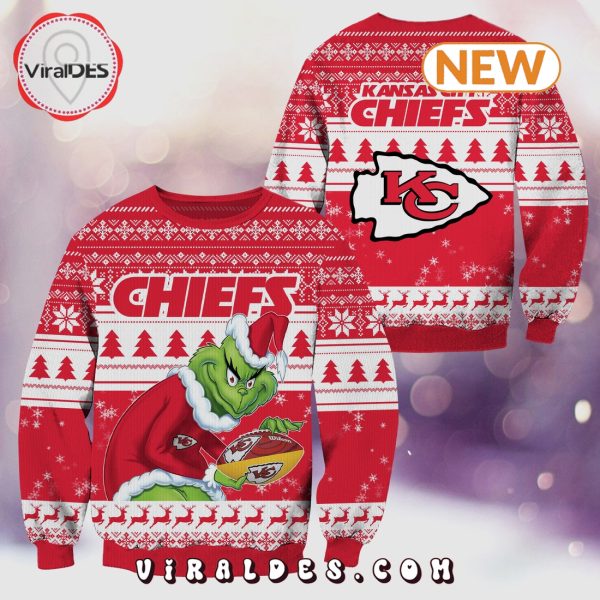 Kansas City Chiefs Christmas Grinch Knitted Sweater