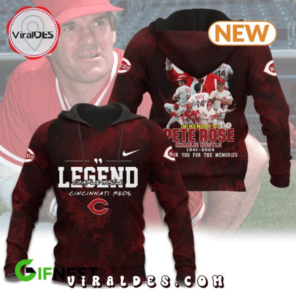 Legend Charlie Hustle Pete Rose Memories Hoodie