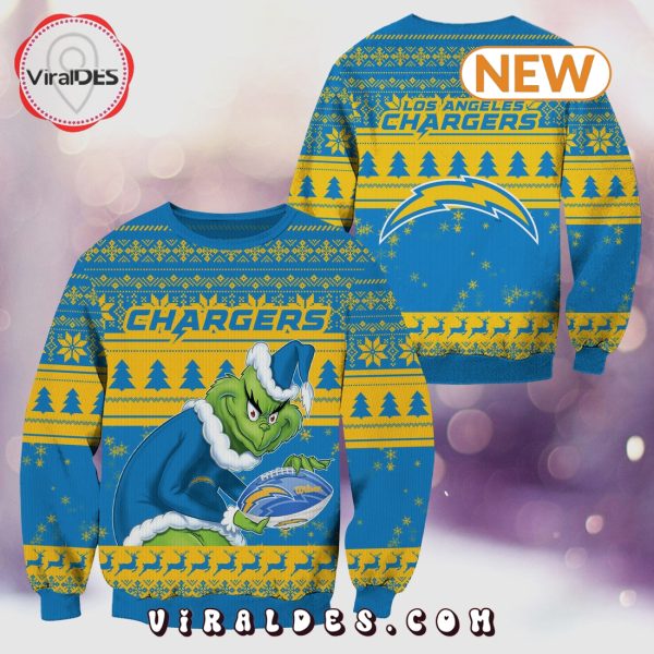 Los Angeles Chargers Christmas Grinch Knitted Sweater