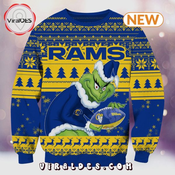 Los Angeles Rams Christmas Grinch Knitted Sweater