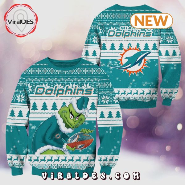 Miami Dolphins Christmas Grinch Knitted Sweater