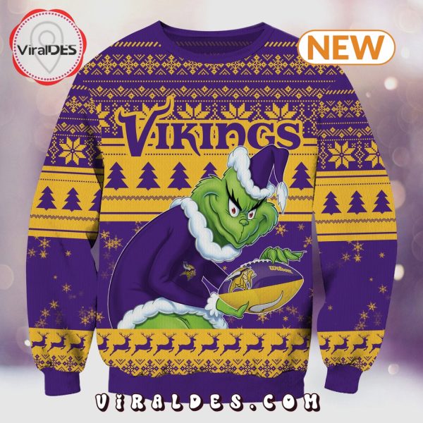 Minnesota Vikings Christmas Grinch Knitted Sweater