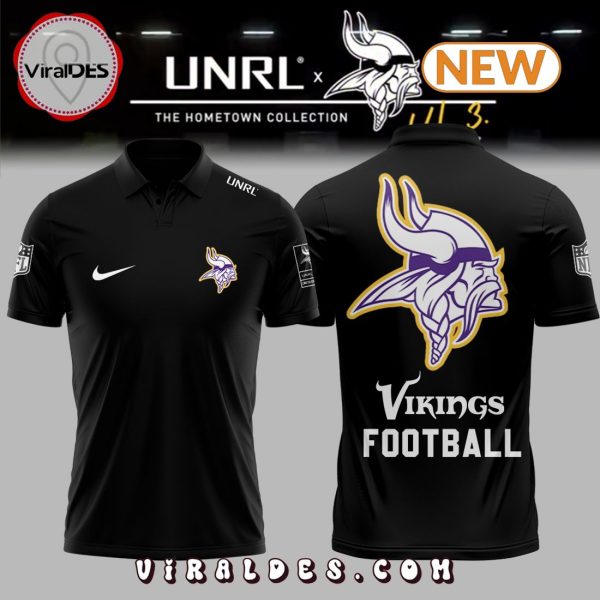 Minnesota Vikings Football FC Black Polo Shirt