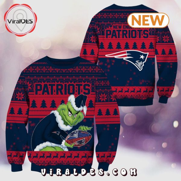 New England Patriots Christmas Grinch Knitted Sweater