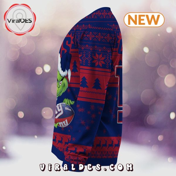 New York Giants Christmas Grinch Knitted Sweater