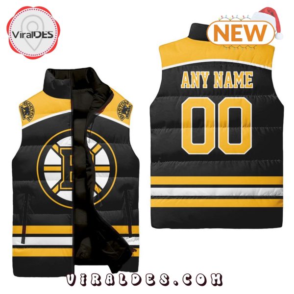 NHL Boston Bruins Custom Home Sleeveless Puffer Jacket