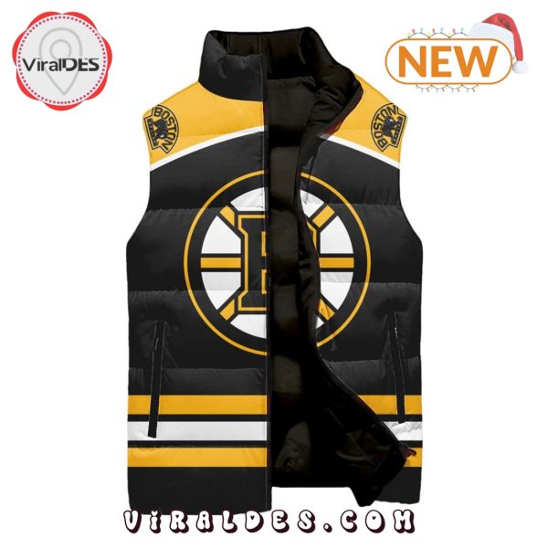 NHL Boston Bruins Custom Home Sleeveless Puffer Jacket