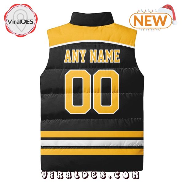 NHL Boston Bruins Custom Home Sleeveless Puffer Jacket