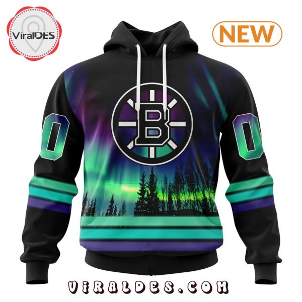 NHL Boston Bruins Special Northern Lights Hoodie