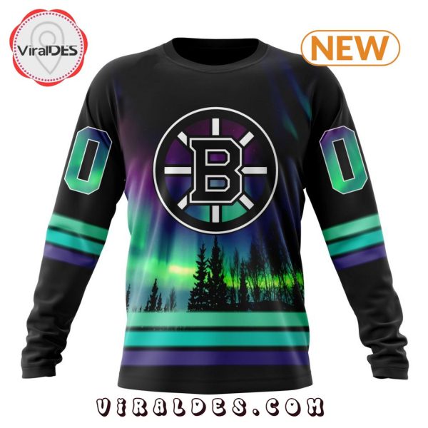 NHL Boston Bruins Special Northern Lights Hoodie