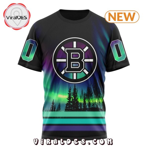 NHL Boston Bruins Special Northern Lights Hoodie