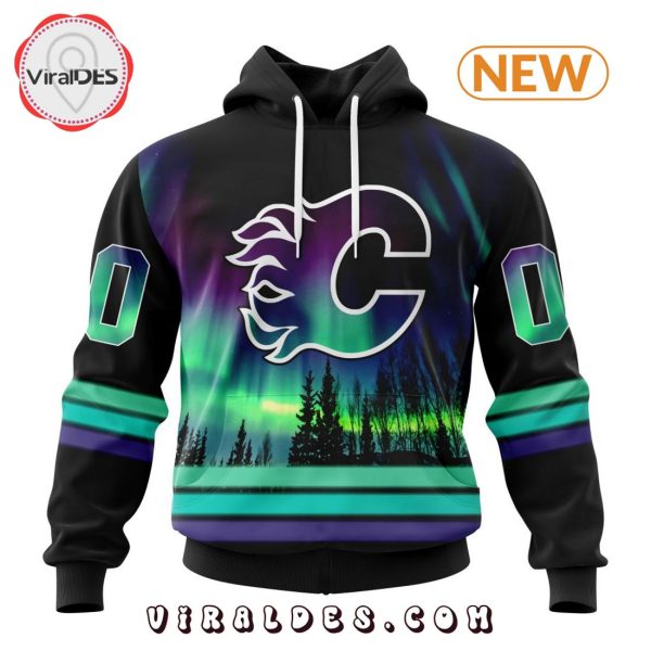 NHL Calgary Flames Special Northern Lights Hoodie