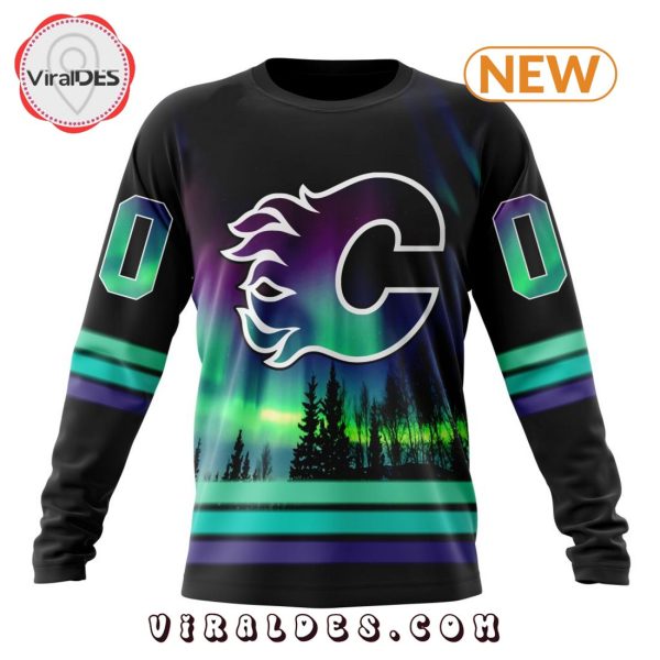 NHL Calgary Flames Special Northern Lights Hoodie