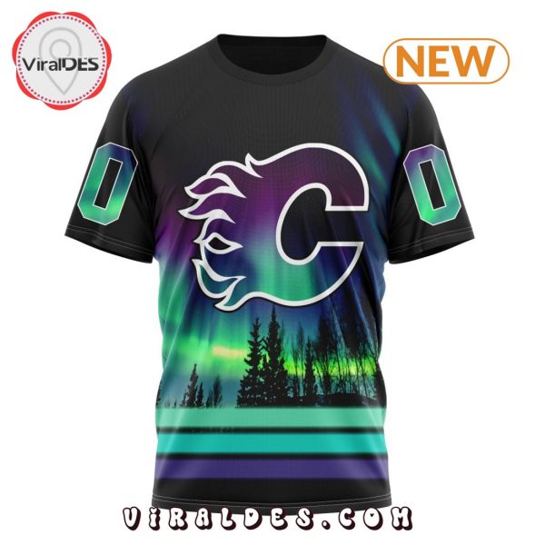 NHL Calgary Flames Special Northern Lights Hoodie