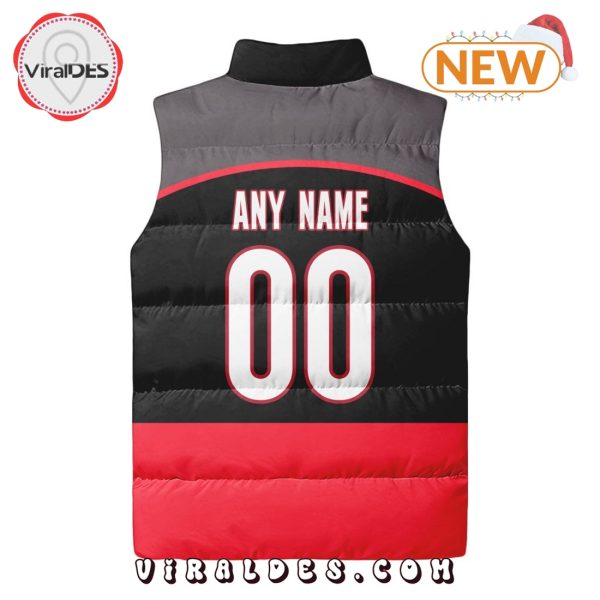 NHL Carolina Hurricanes Custom Home Sleeveless Puffer Jacket