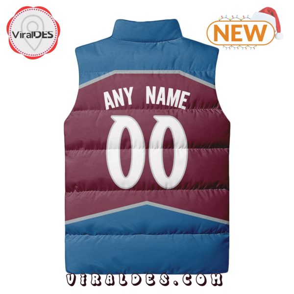 NHL Colorado Avalanche Custom Home Sleeveless Puffer Jacket