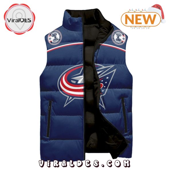 NHL Columbus Blue Jackets Custom Home Sleeveless Puffer Jacket