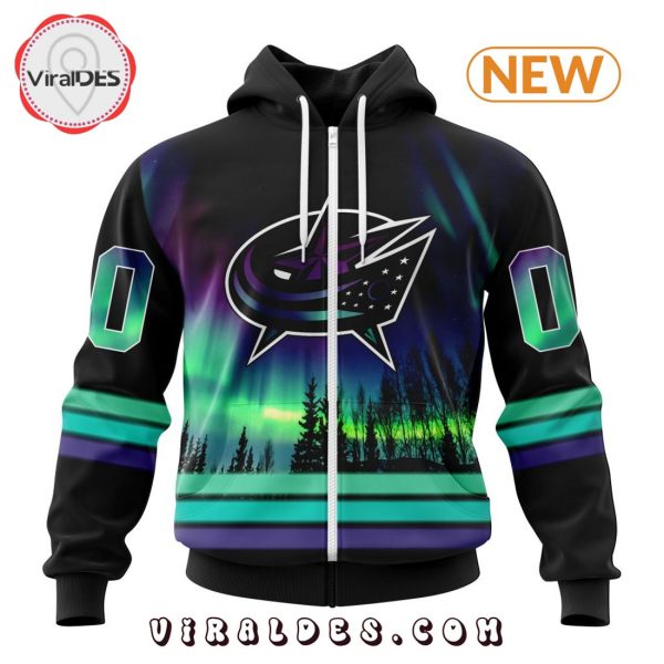 NHL Columbus Blue Jackets Special Northern Lights Hoodie