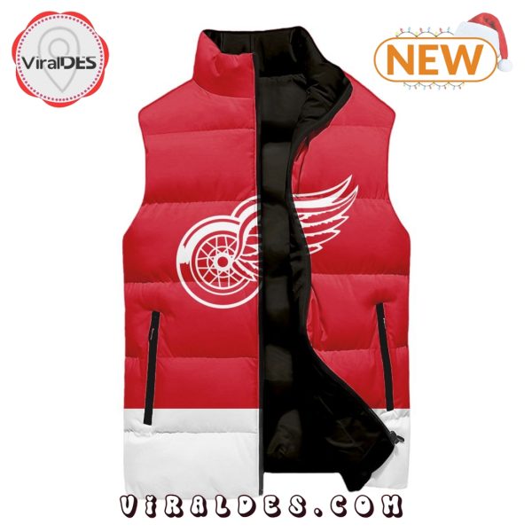 NHL Detroit Red Wings Custom Home Sleeveless Puffer Jacket