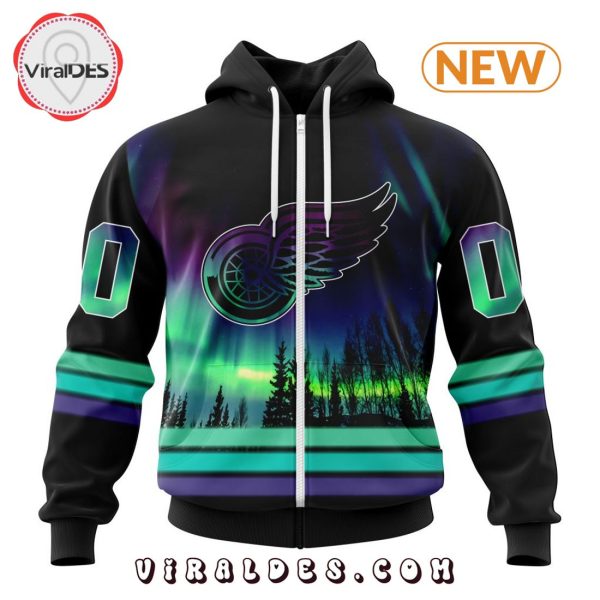 NHL Detroit Red Wings Special Northern Lights Hoodie