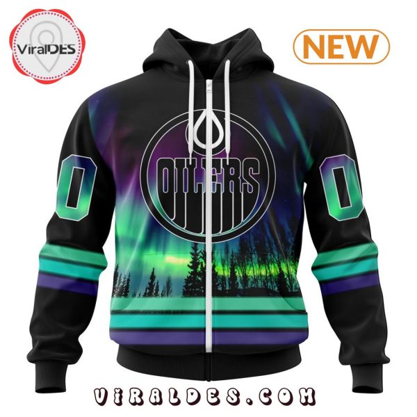 NHL Edmonton Oilers Special Northern Lights Hoodie