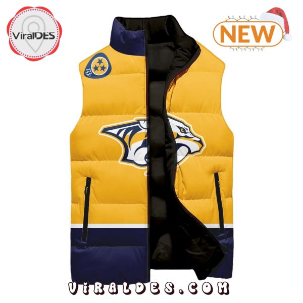 NHL Nashville Predators Custom Home Sleeveless Puffer Jacket