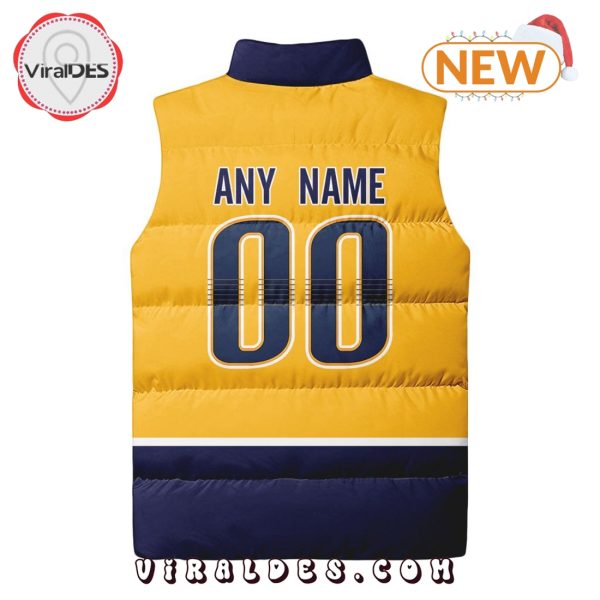 NHL Nashville Predators Custom Home Sleeveless Puffer Jacket