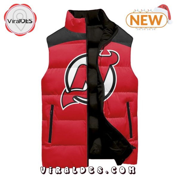 NHL New Jersey Devils Custom Home Sleeveless Puffer Jacket