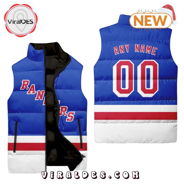 NHL New York Rangers Custom Home Sleeveless Puffer Jacket