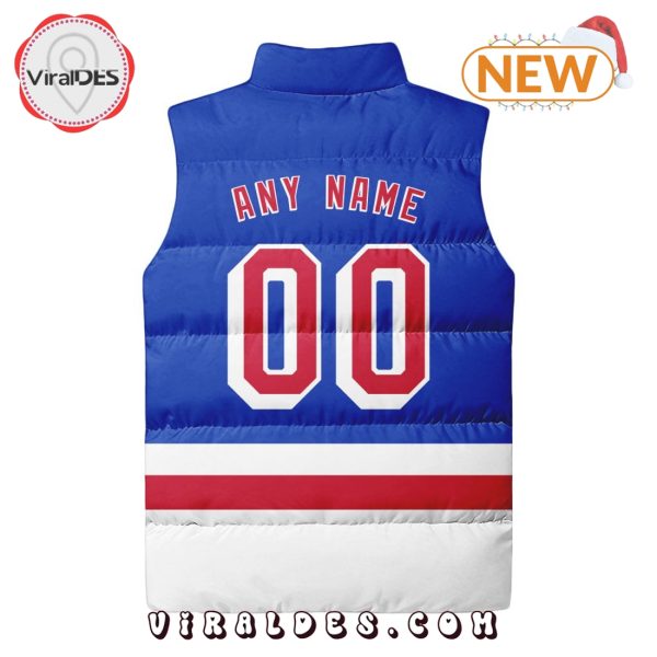 NHL New York Rangers Custom Home Sleeveless Puffer Jacket