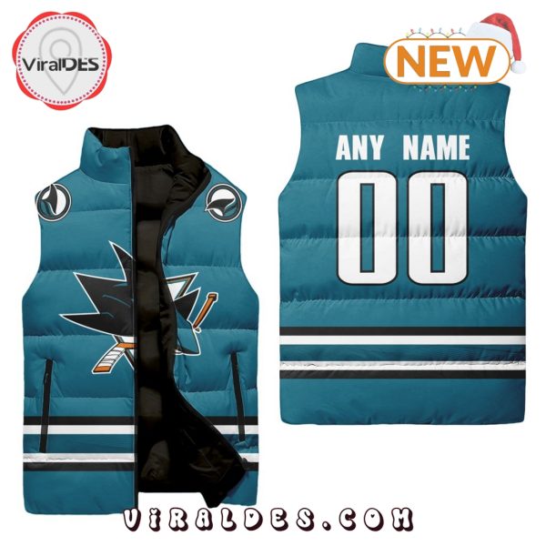 NHL San Jose Sharks Custom Home Sleeveless Puffer Jacket