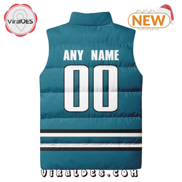 NHL San Jose Sharks Custom Home Sleeveless Puffer Jacket