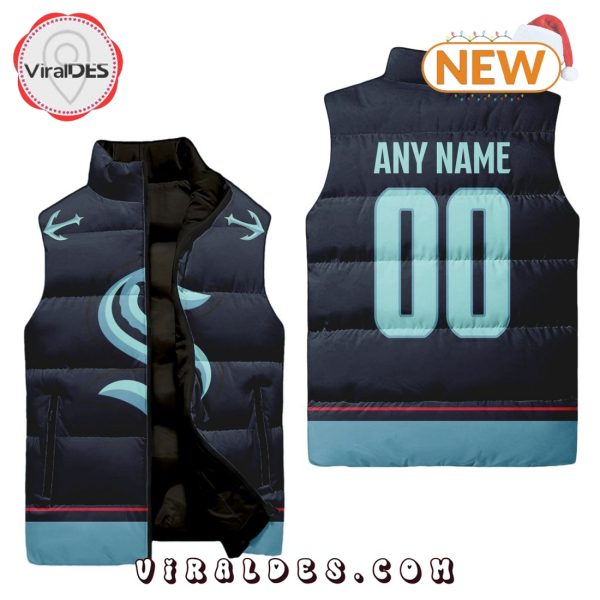 NHL Seattle Kraken Custom Home Sleeveless Puffer Jacket