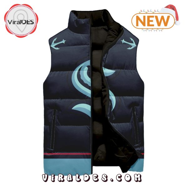 NHL Seattle Kraken Custom Home Sleeveless Puffer Jacket