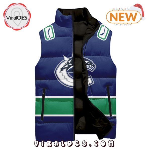 NHL Vancouver Canucks Custom Home Sleeveless Puffer Jacket