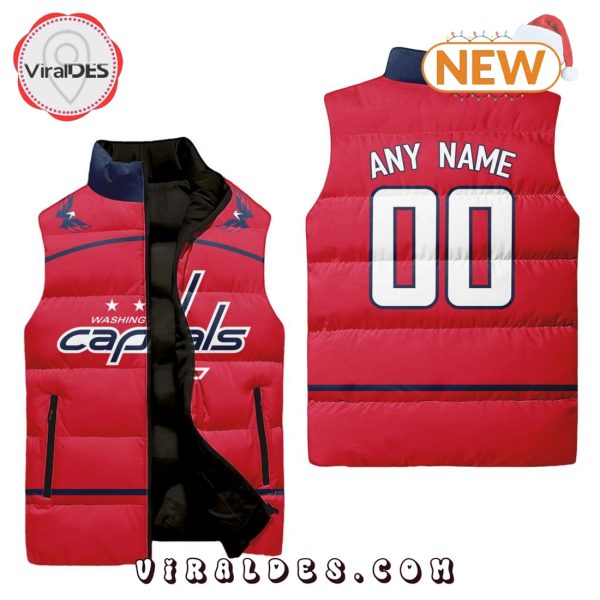 NHL Washington Capitals Custom Home Sleeveless Puffer Jacket