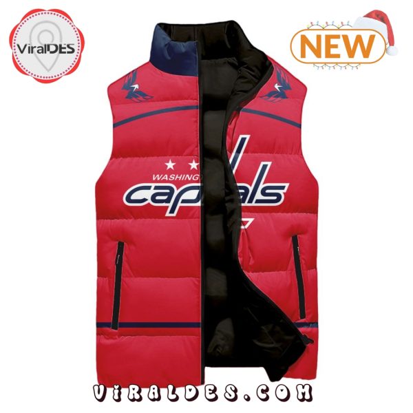 NHL Washington Capitals Custom Home Sleeveless Puffer Jacket