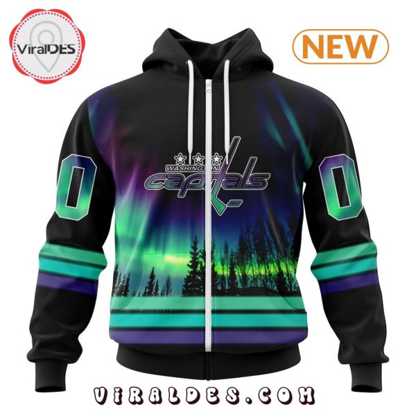 NHL Washington Capitals Special Northern Lights Hoodie