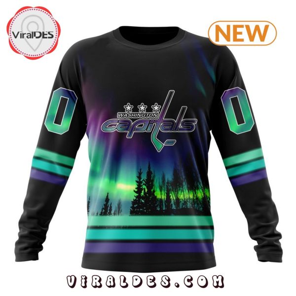 NHL Washington Capitals Special Northern Lights Hoodie