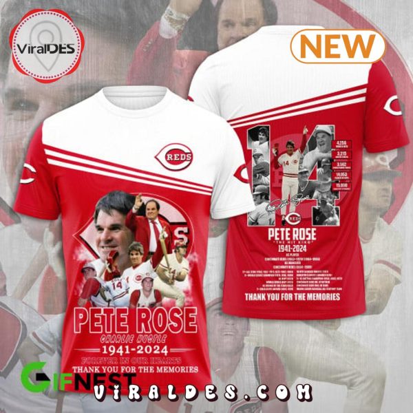 Pete Rose Charlie Hustle 1941 – 2024 Memories Hoodie