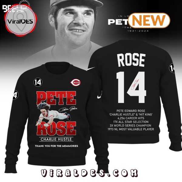 Pete Rose Thank You For The Memmories Black Hoodie