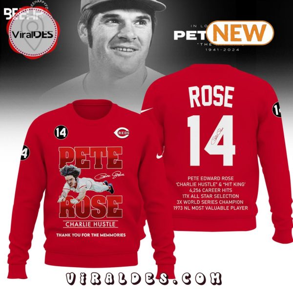 Pete Rose Thank You For The Memmories Red Hoodie