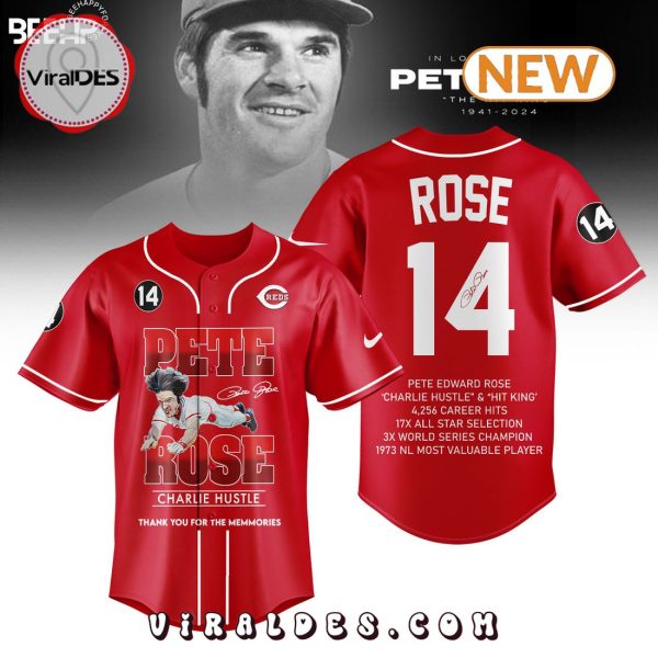 Pete Rose Thank You For The Memmories Red Jersey