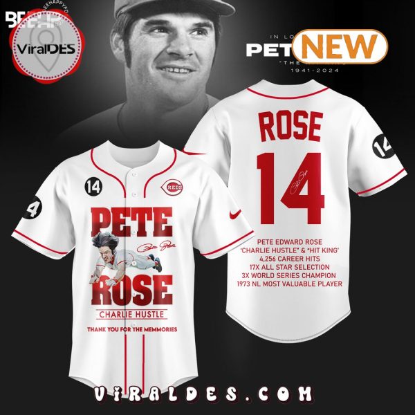 Pete Rose Thank You For The Memmories White Jersey