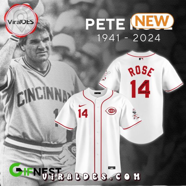 Pete Rose The Hit King White Baseball Jersey