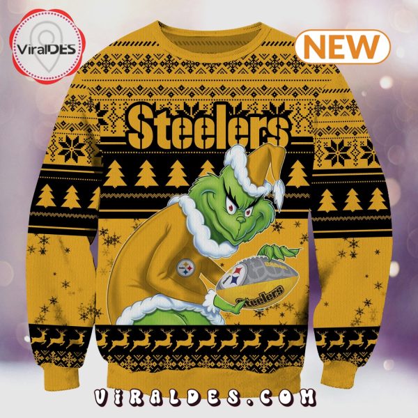 Pittsburgh Steelers Christmas Grinch Knitted Sweater