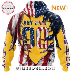 Minnesota Vikings Demon Face American Flag Hoodie